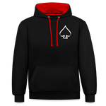 PikAs, Contrast Colour Hoodie - black/red