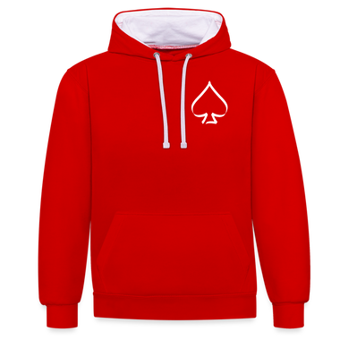 PikAs, Contrast Colour Hoodie - red/white