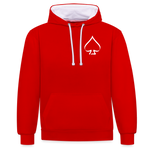 PikAs, Contrast Colour Hoodie - red/white