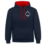 PikAs, Contrast Colour Hoodie - navy/red