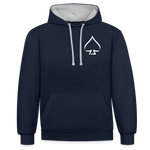 PikAs, Contrast Colour Hoodie - navy/heather grey