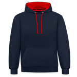 Wild one, Contrast Colour Hoodie - navy/red