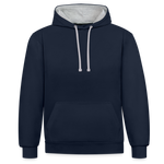 Wild one, Contrast Colour Hoodie - navy/heather grey