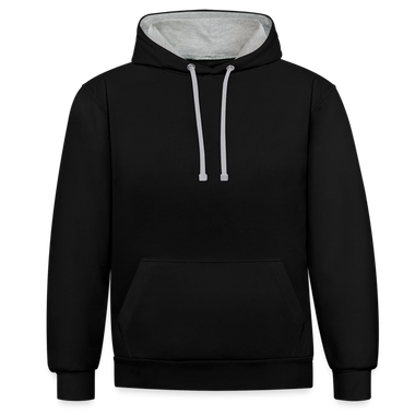 Wild one, Contrast Colour Hoodie - black/heather grey