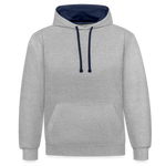 Wild one, Contrast Colour Hoodie - heather grey/navy